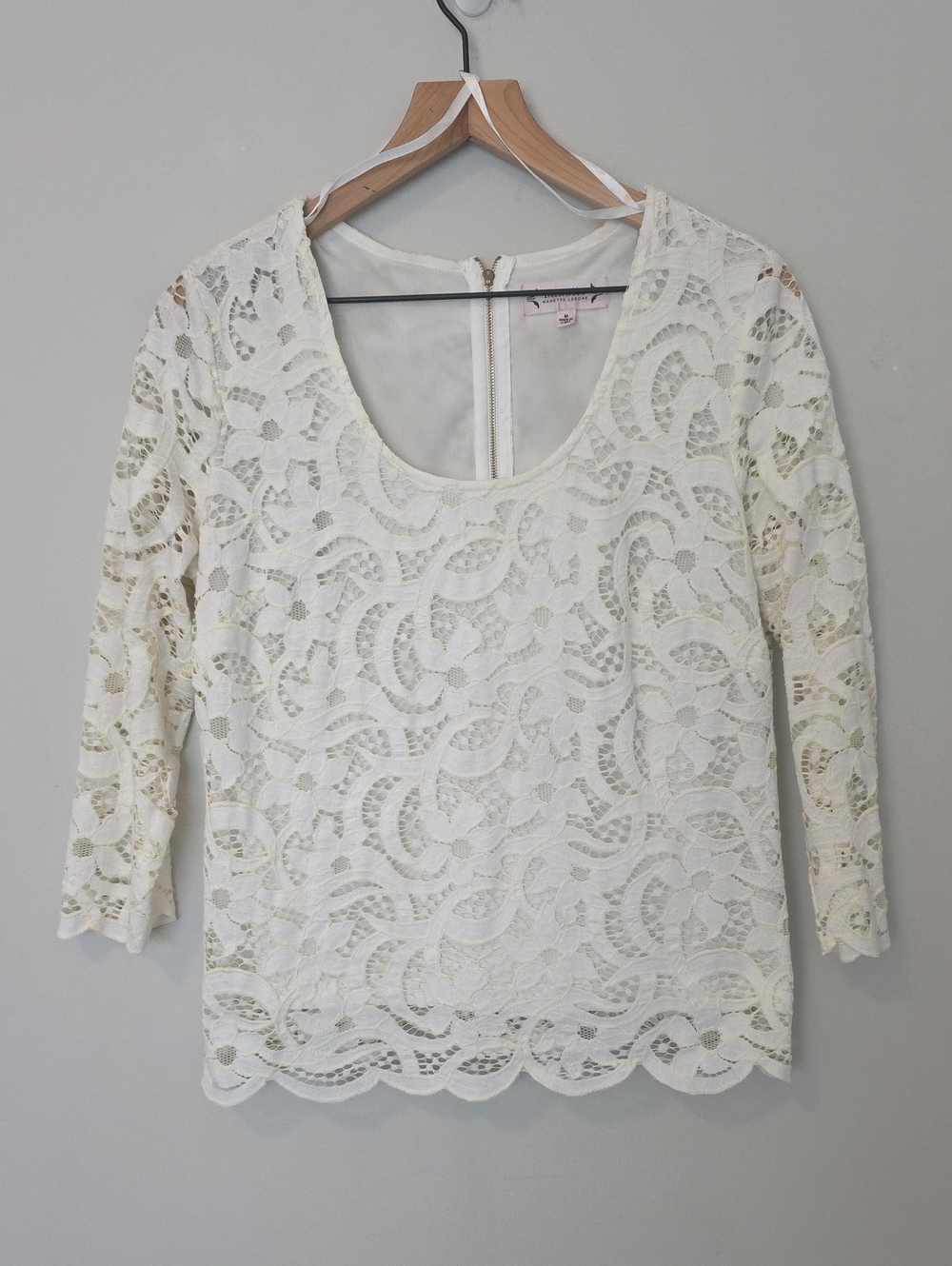 Nanette Nanette Lepore Floral Lace Scalloped Hem Top